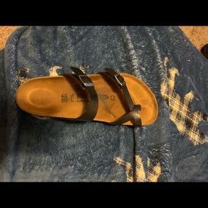 Black metallic Birkenstock’s